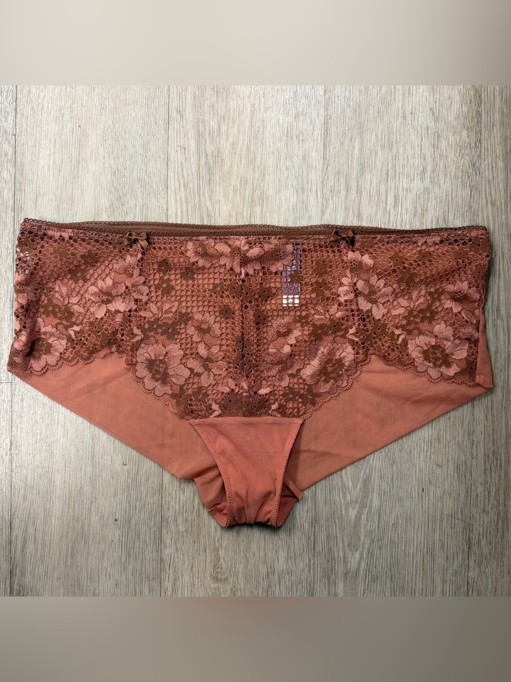 Adore Me Lace-Front Bikini Panty in Dusty Coral